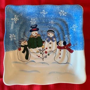 St. Nicholas Squate Snowman Plate NWOT